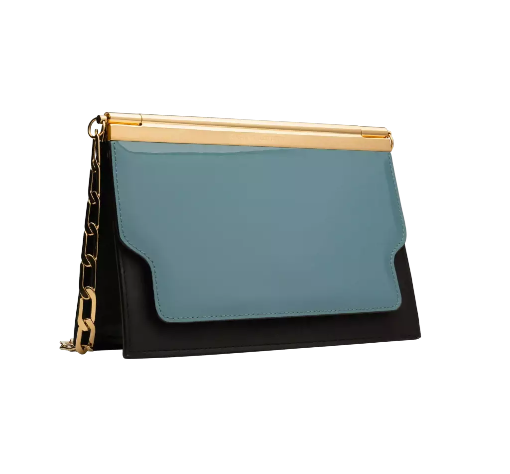 Poppy bleu pastel Or rétro